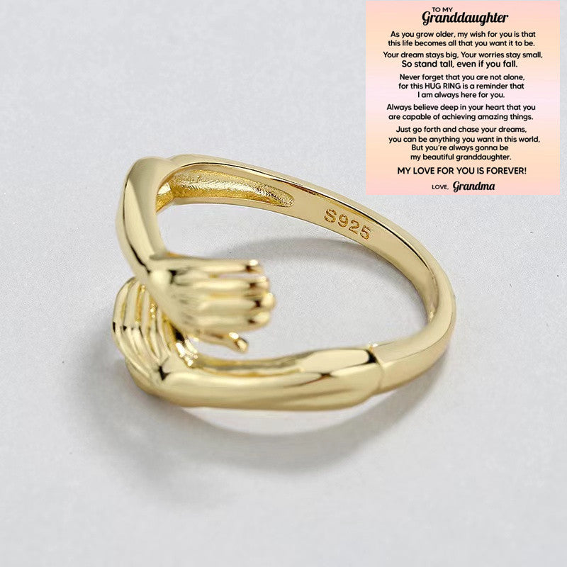 Women's & Men's Couple Personality Girlfriend Gift Hug Ornament Rings