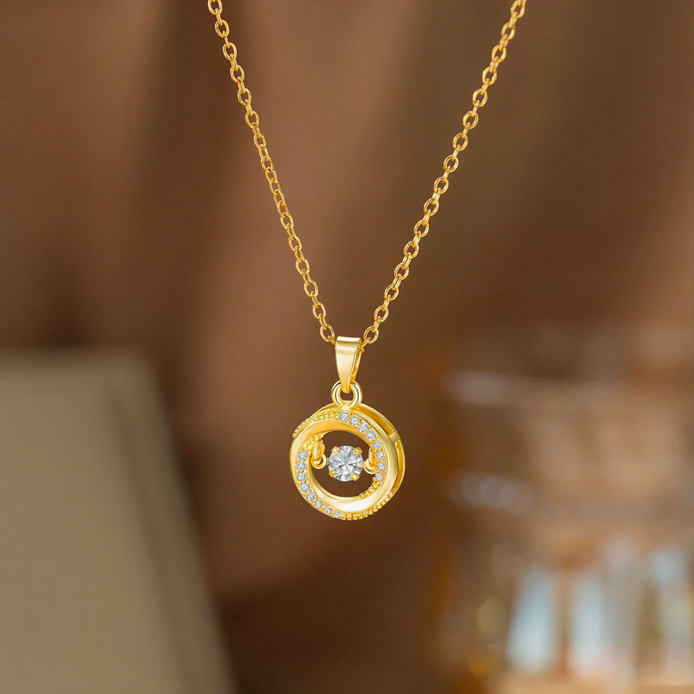Luxury Design Female Smart Moissanite Clavicle Chain Fashion High Pendants