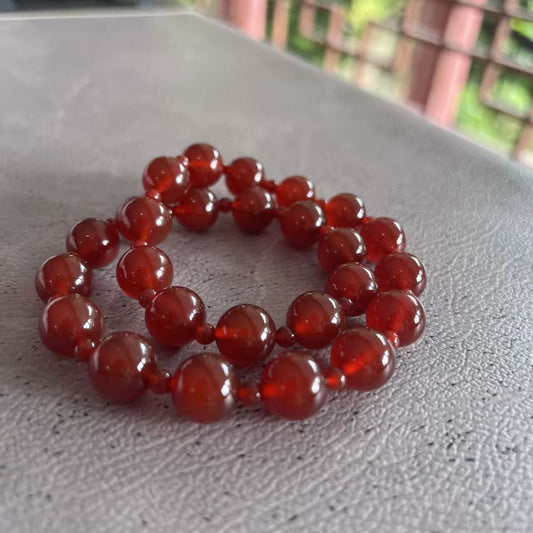 Red High Quality Natural Carnelian Agate Double Circle Bracelets