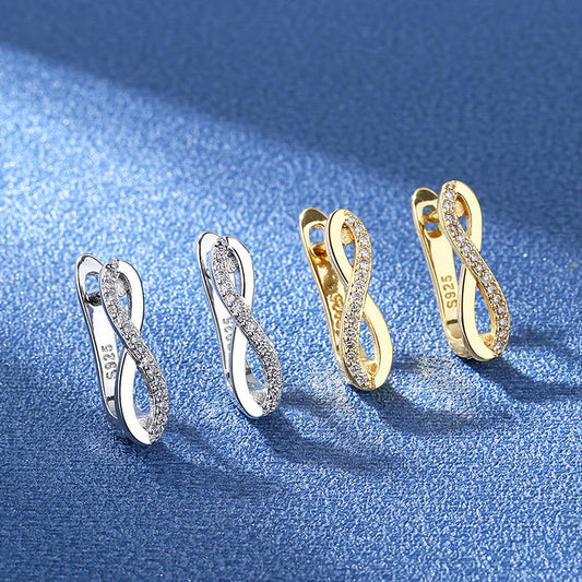 Women's Korean Fashion Words Small Gang Drill Ear Buckle