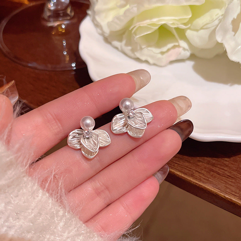 French Style Gentle Elegant Flower Female Mori Fresh Stud Earrings