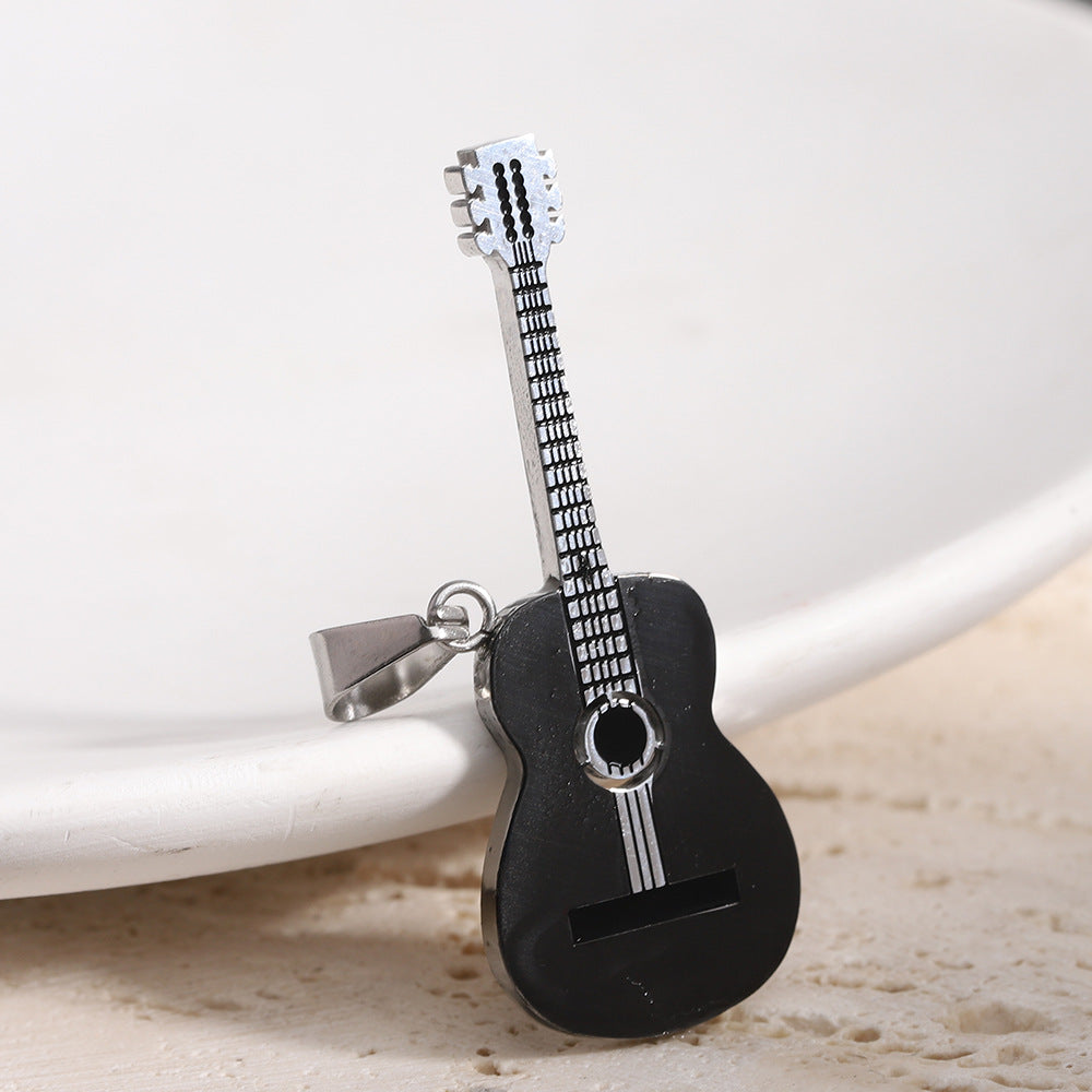 Personality Fashion Stainless Steel Guitar Street Necklaces