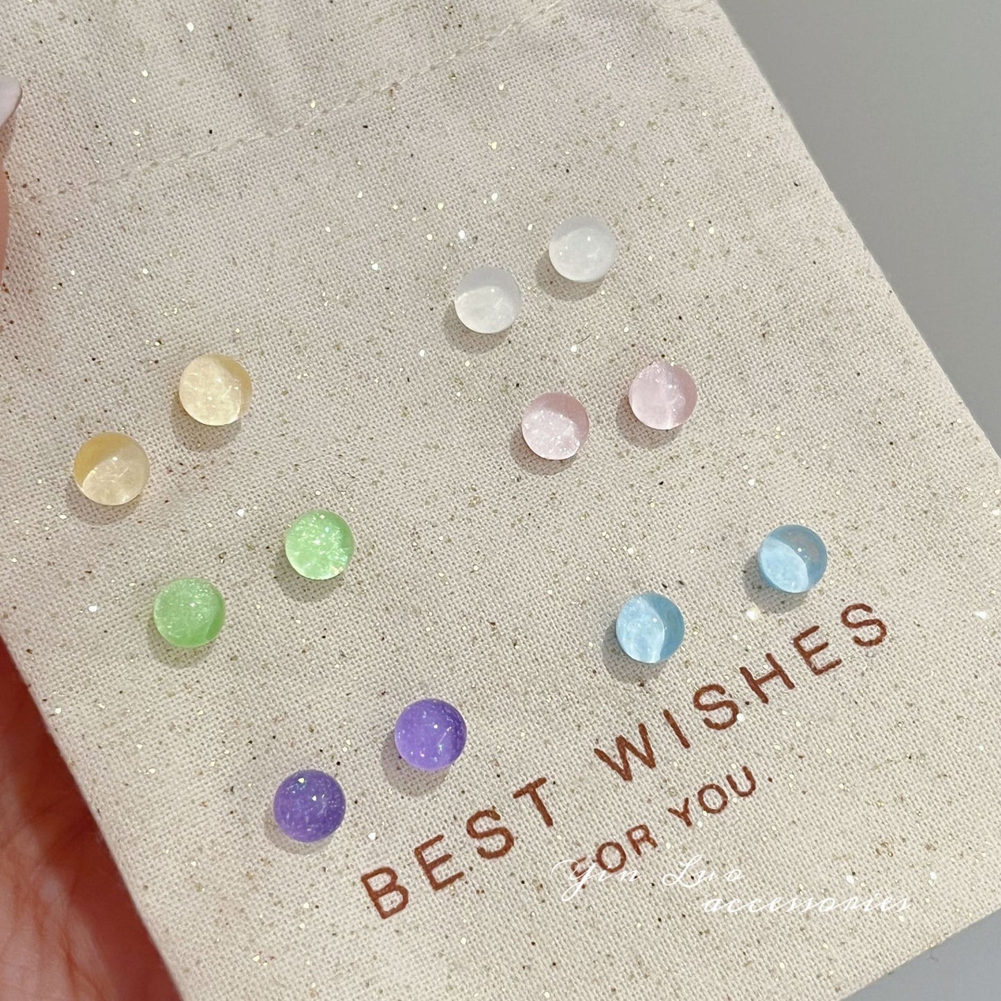 Plastic Needle Colorful Bubble Beads Dopamine Fresh Simple Compact Girly Stud Earrings