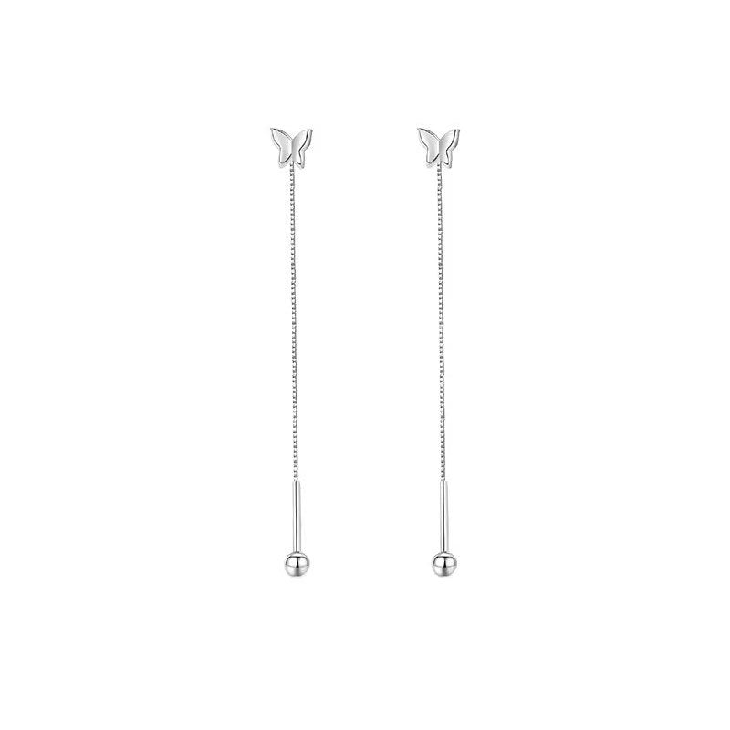 Women's Butterfly Screw Trendy Long Temperamental Tassel Ear Line