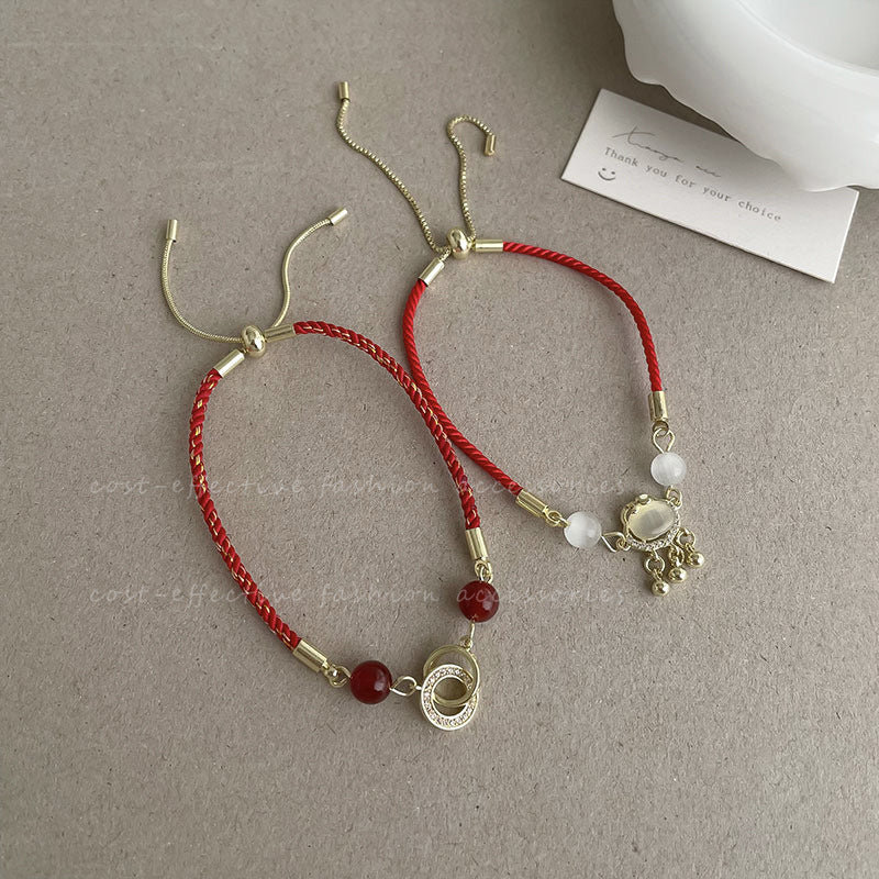 Safety Lock Opal Pull Red Rope Original Bracelets