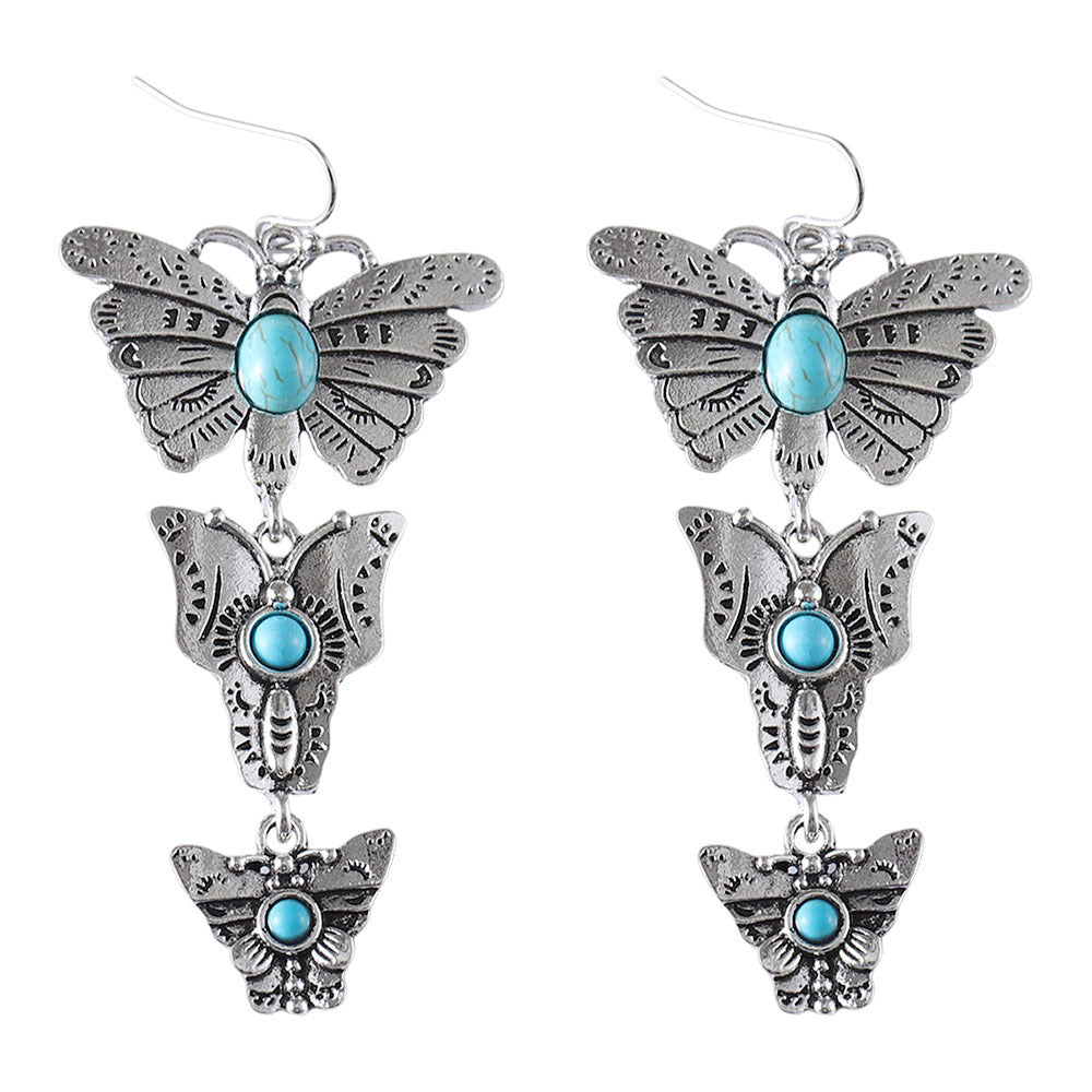 Women's Multiple Options Bohemian Ethnic Turquoise Eardrops Combination Earrings