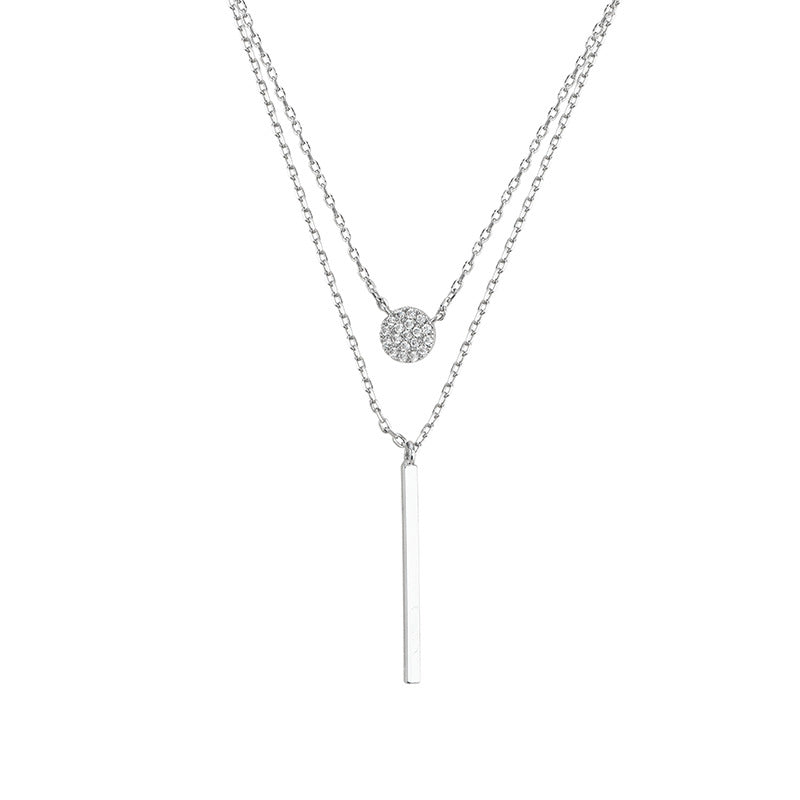 Women's Sterling Sier Cold Style High-grade Full Diamond Creative Round Necklaces