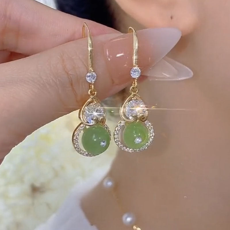 Women's Natural Jade High-grade Light Luxury Fashionable Earrings