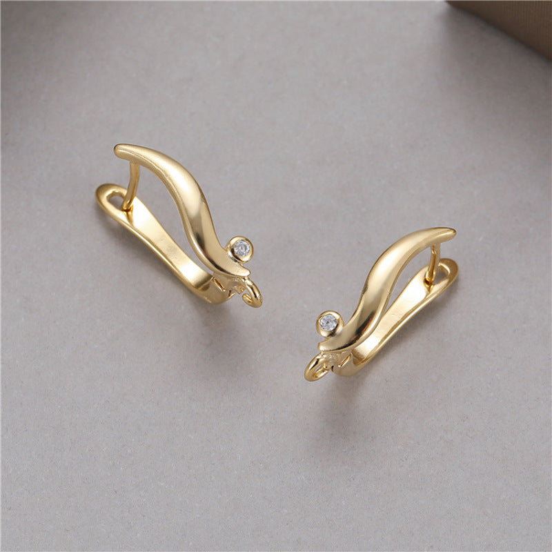 Unique U-shaped Zircon Fashion Minimalism Material Ear Buckle