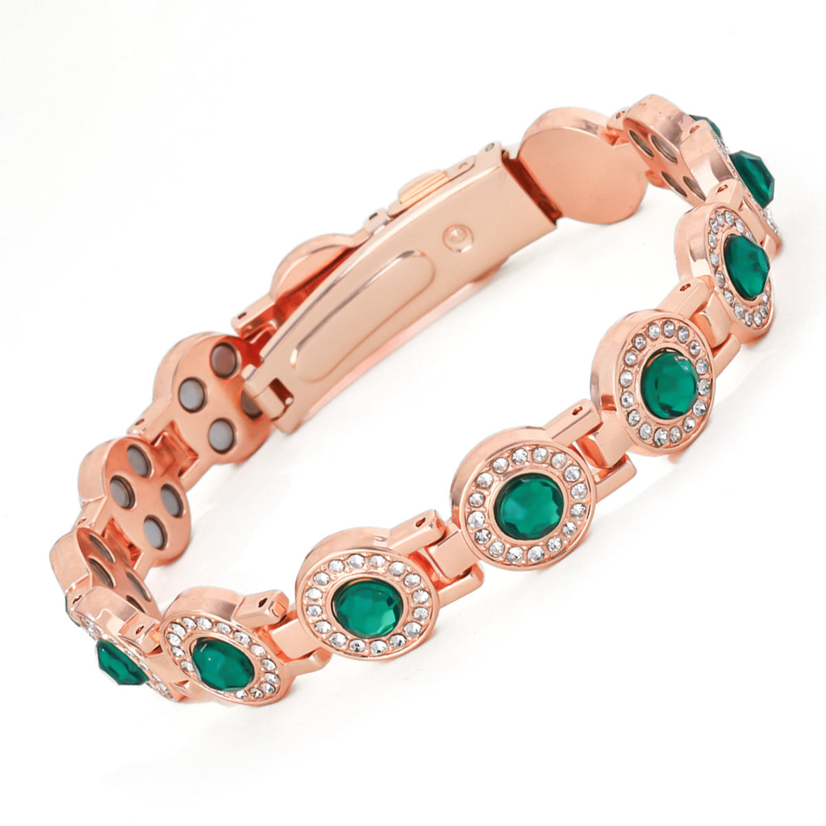 Women's Fashionable Rose Gold Magnet Large Version Bracelet