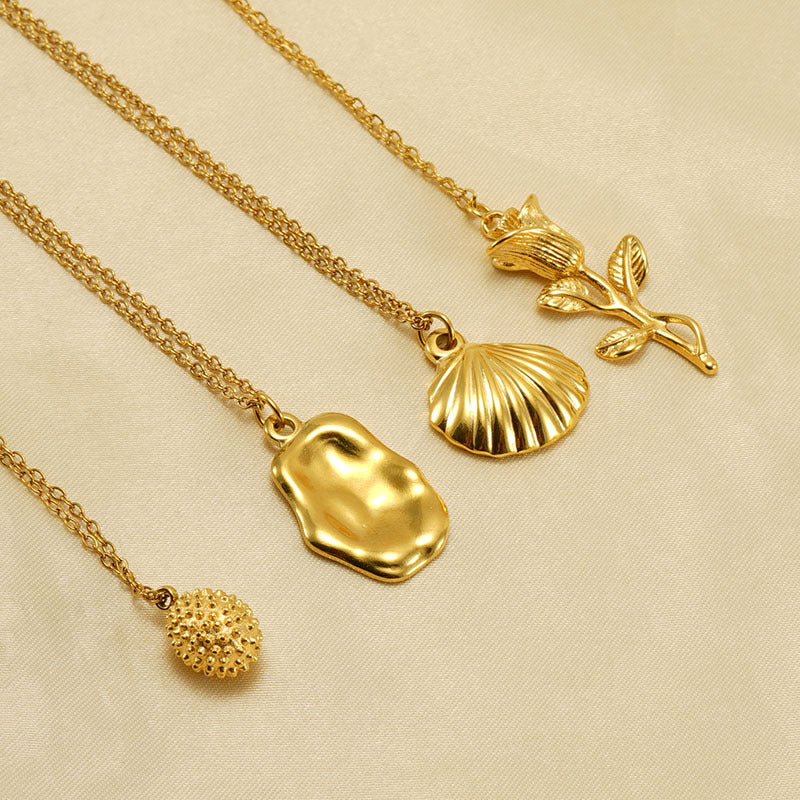 Commuter Stainless Steel Rose Female Irregular Necklaces