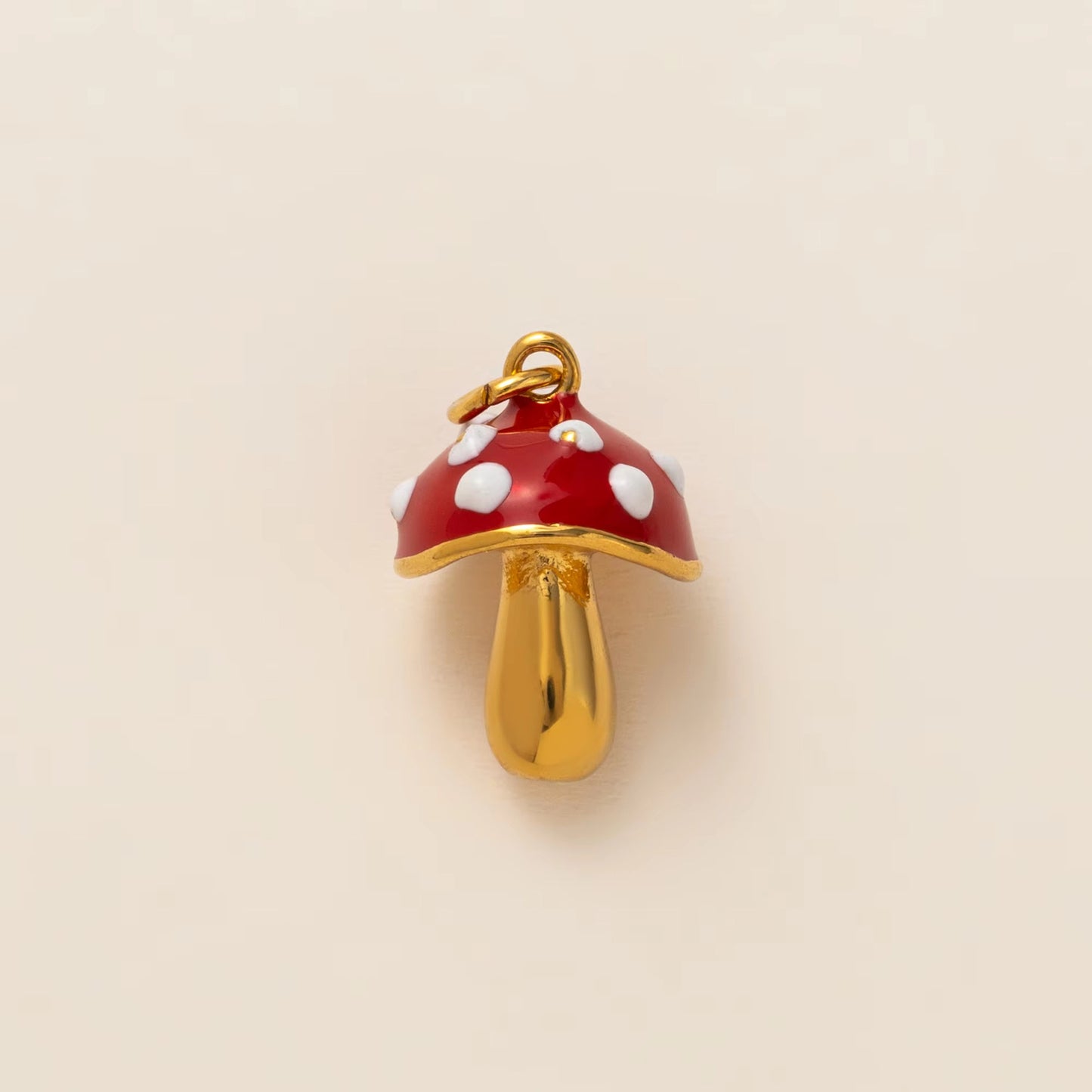 Mushroom Parts Vacuum Plating Gold Color Pendants