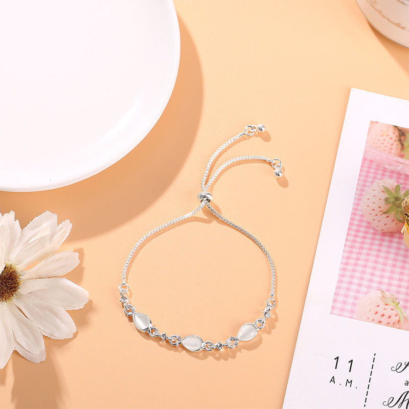 Women's Zircon Flower Korean Simple Design Personalized Bracelets