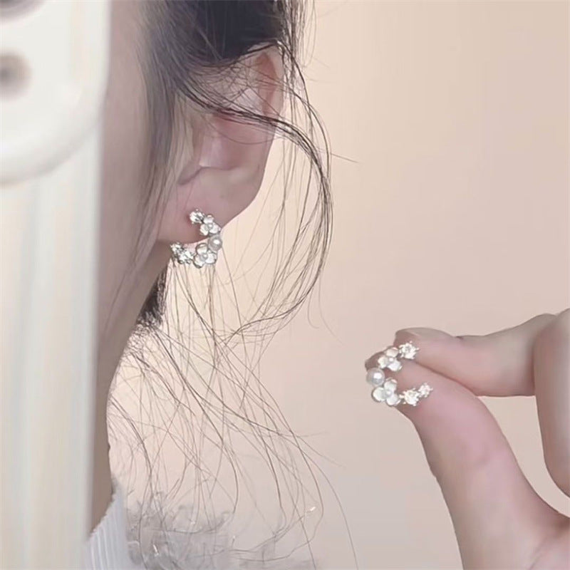 Court Retro Imitation Glaze Color Diamond Stud Earrings