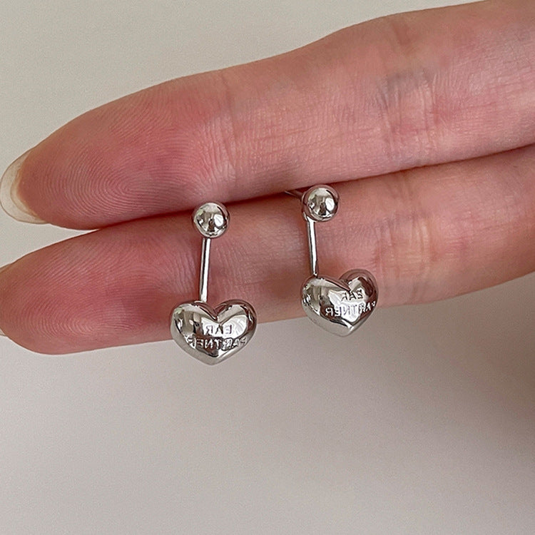 Women's For Metal Heart Design Sense Niche Simple Personalized Earrings