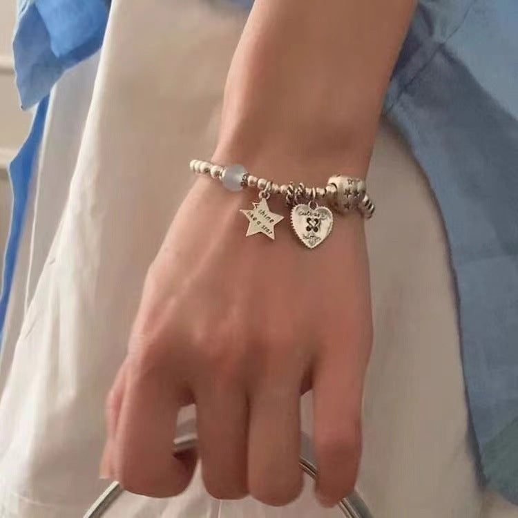 Weightlessness Heartbeat Sweet Cool Style Love Star Beaded Niche Unique Bracelet