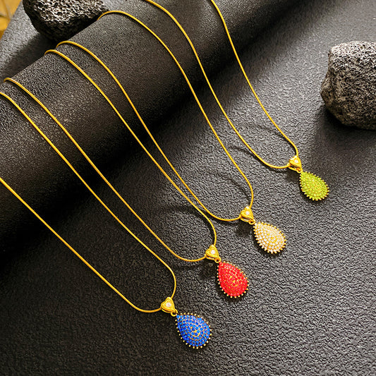 Women's Full Zirconium Drop Fashion Temperament Entry Lux Style Necklaces