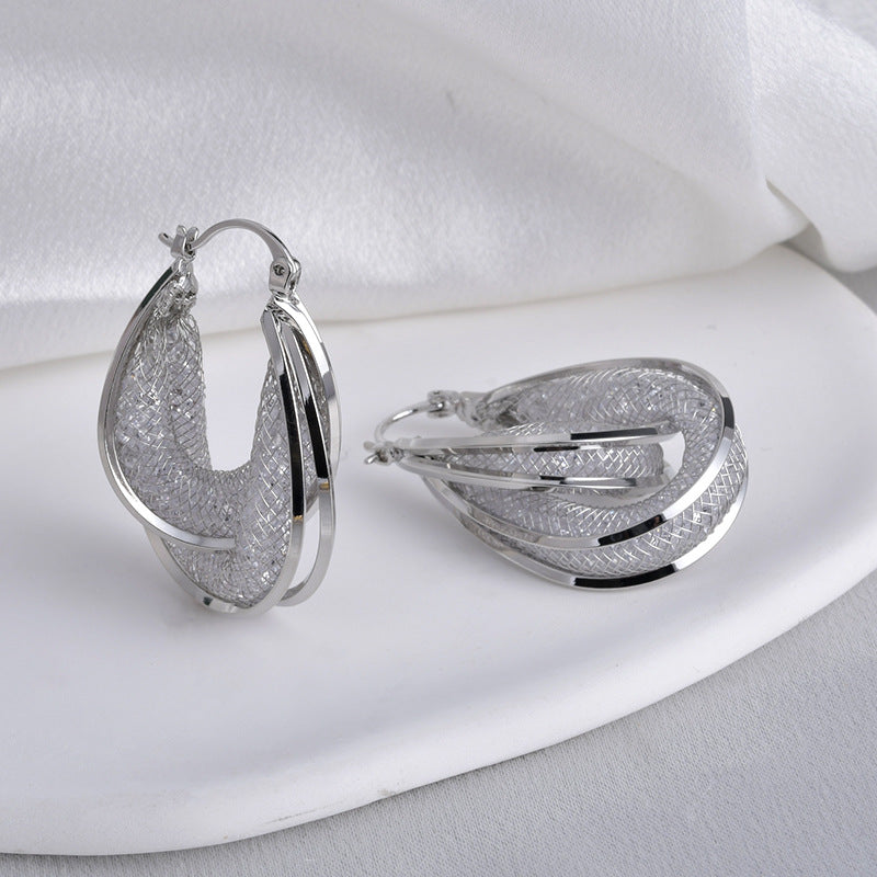 Luxury High Sense Super Shiny Crystal Clip Niche Design Rings