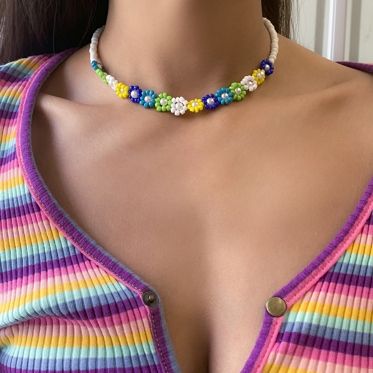 Women's Personalized Simple Contrast Color Creative Woven Necklace