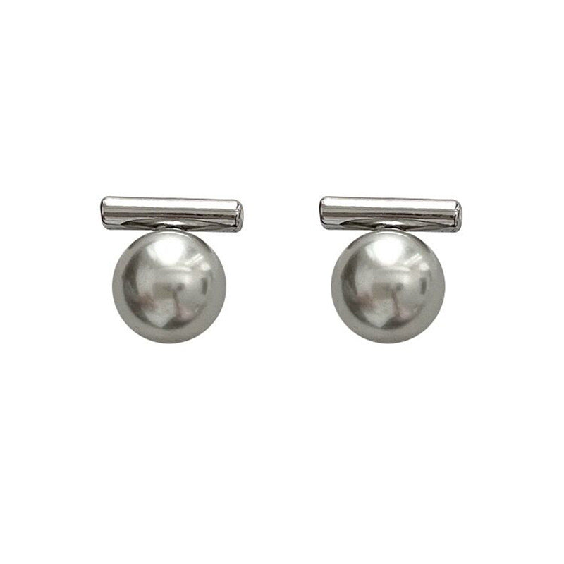 Dignified Sense Of Design Pearl Eardrops Geometric Earrings