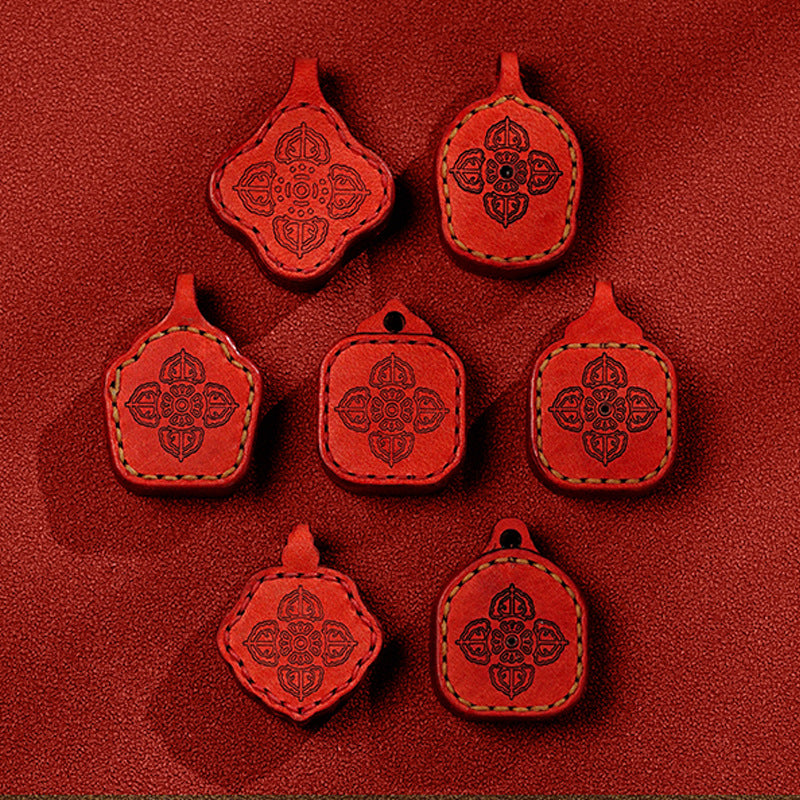 Tibetan Hand Painting Wipe Leather Phone Pendants