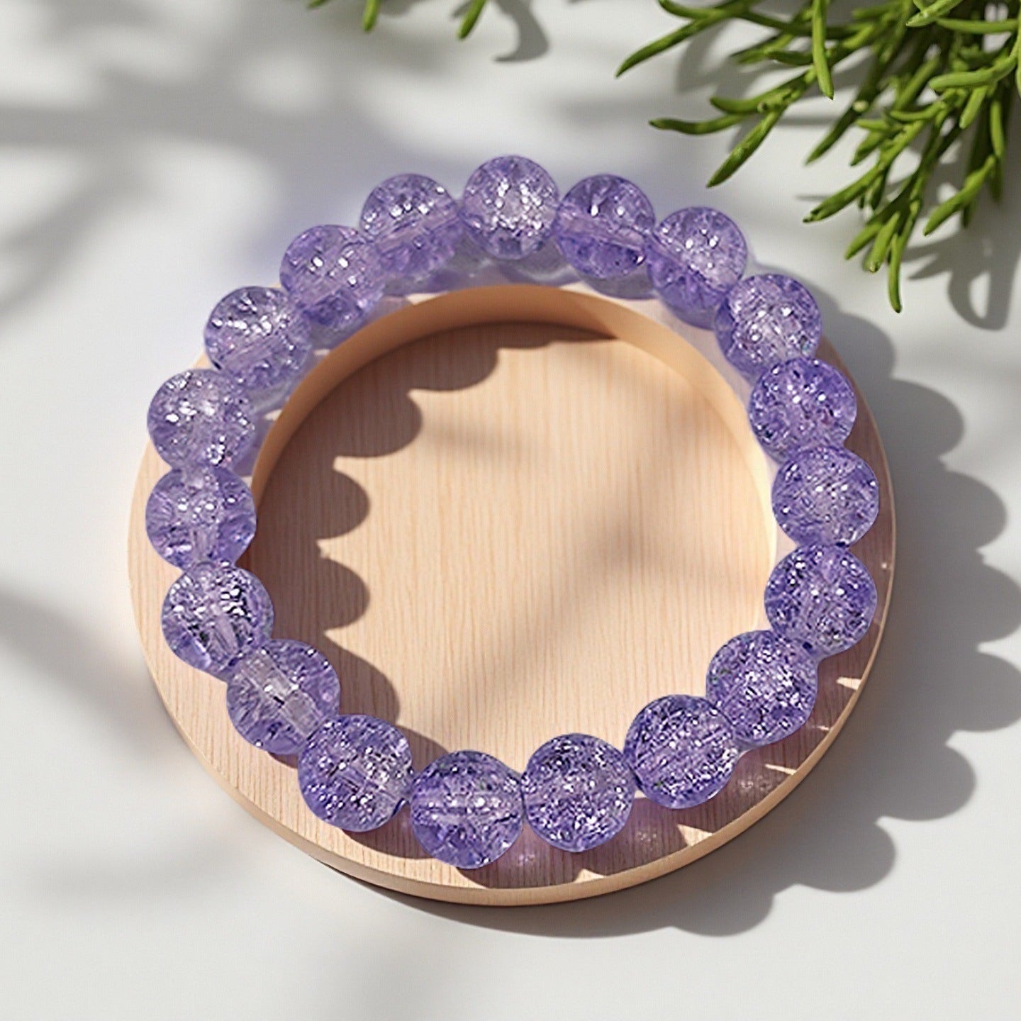 Purple Brushed Floral Beads Female Hand Toy Bracelet