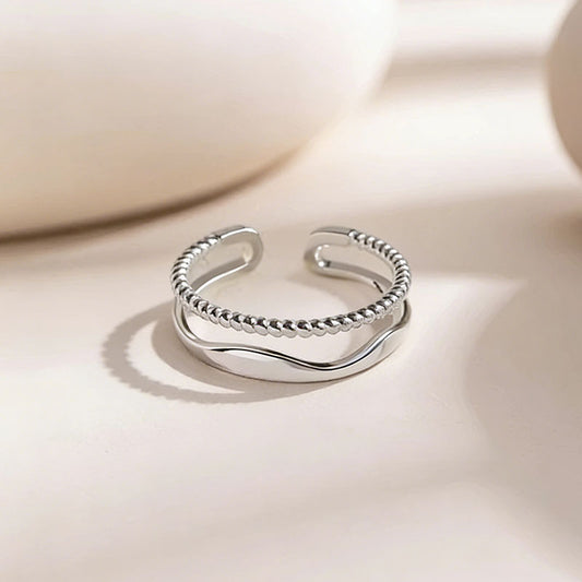 Women's Light Luxury Twist Simple Open Adjustable Design Style Ring