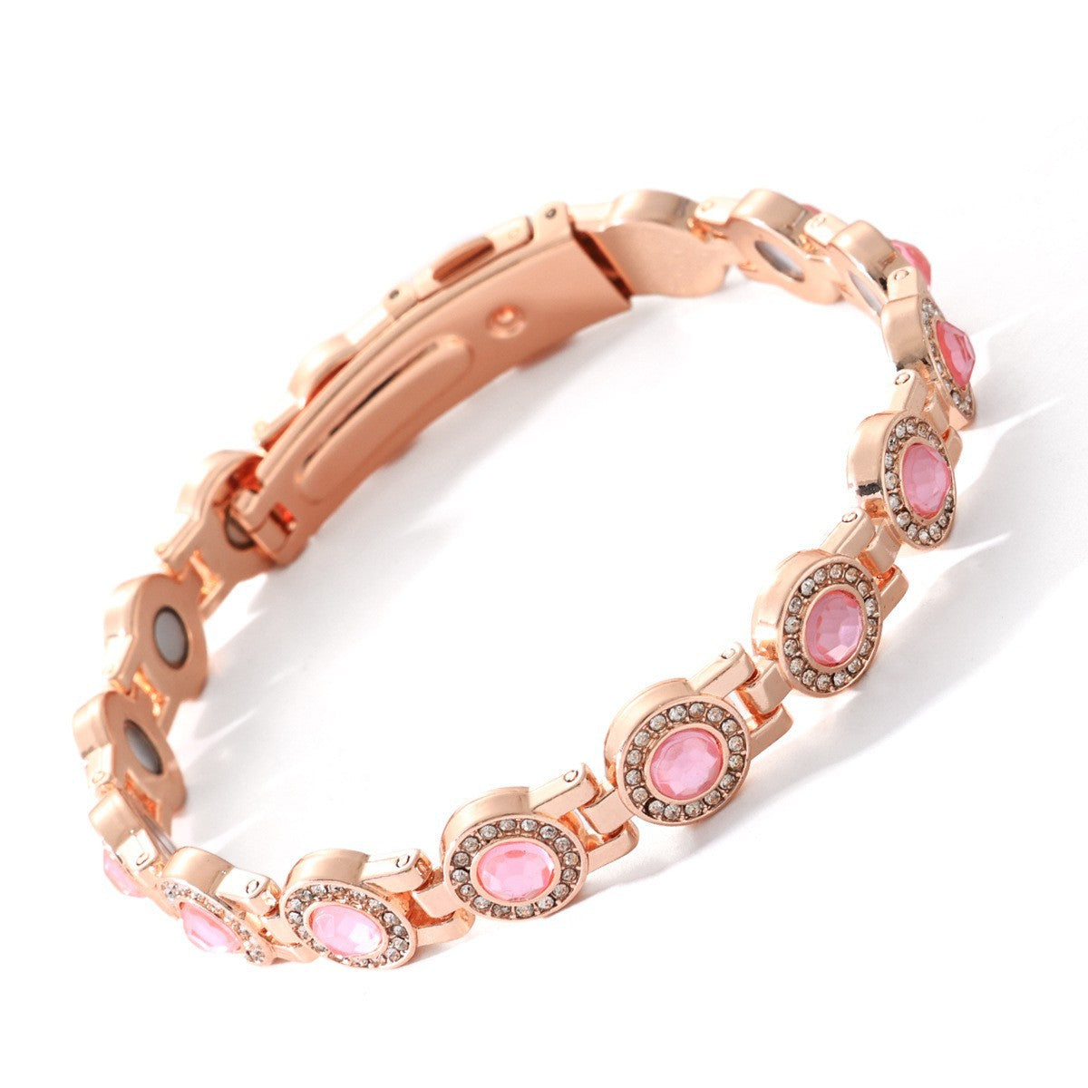 Women's Fashionable Rose Gold Magnet Large Version Bracelet