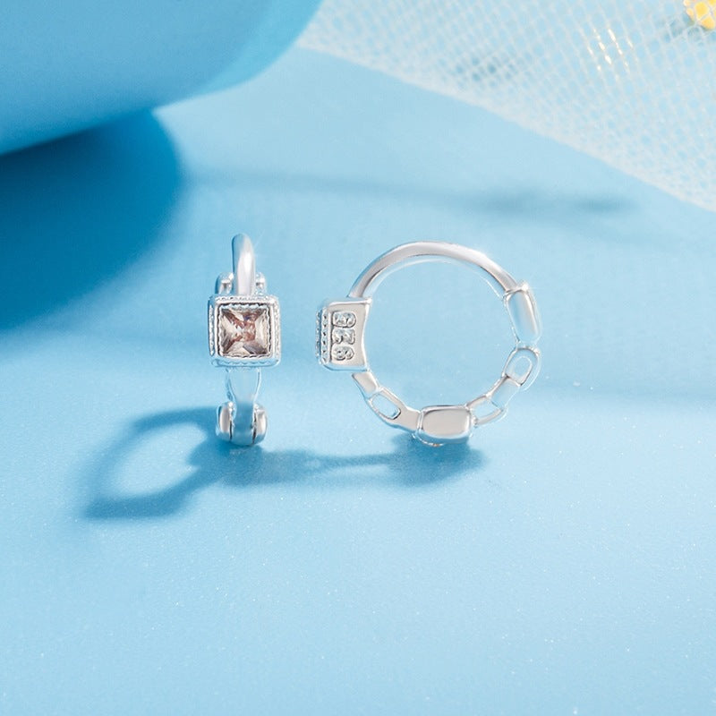 Women's Cube Sugar Zircon Light Luxury Minority Design Ear Buckle