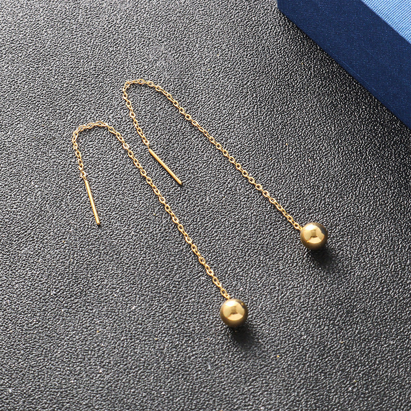 Beads Beanie Female Simple Temperament Eardrops Ear Line