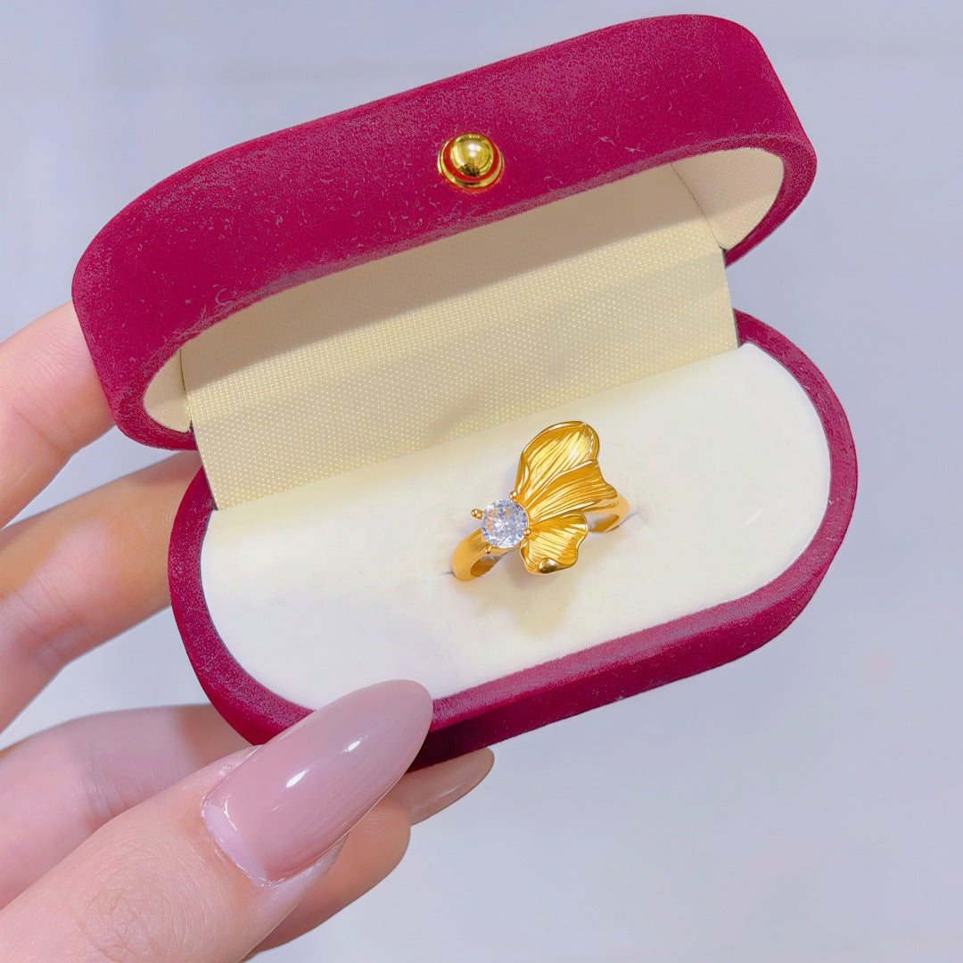 Women's Alluvial Gold Retro Affordable Luxury Design Brass Plated Fashion Ring