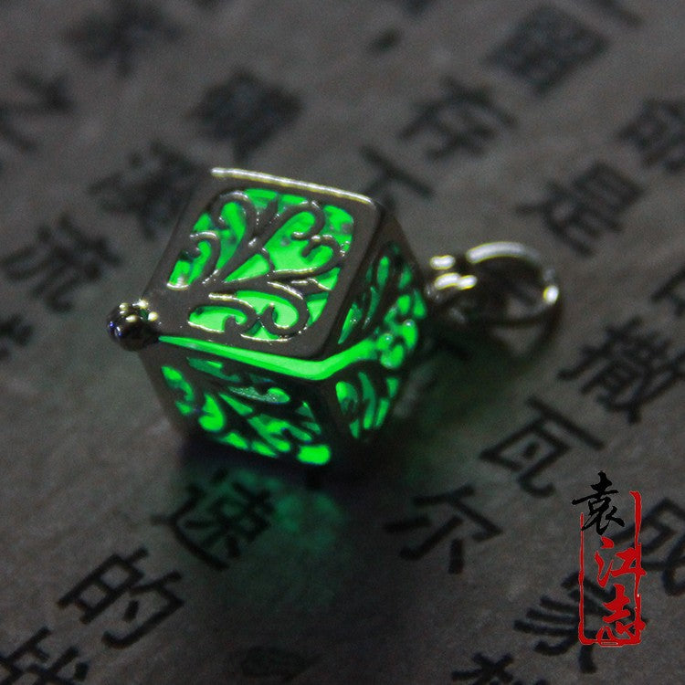 Luminous Hollow Ing Tree Square Vintage Openable Sier Alloy Pendants