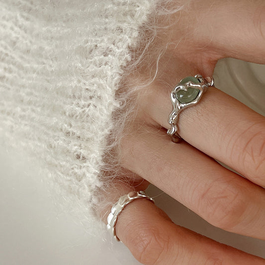 Design Chinese Jade Bamboo Female Fashionable Ring
