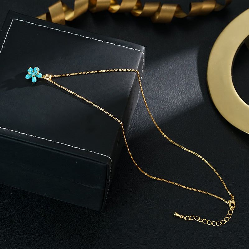 Live Studio Blue Fresh Summer Ice Flower Necklace