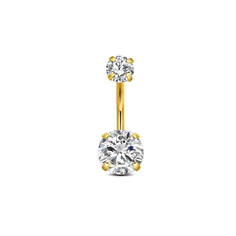 Stainless Steel Navel Combination Butterfly Zircon Decoration Belly Stud Earrings