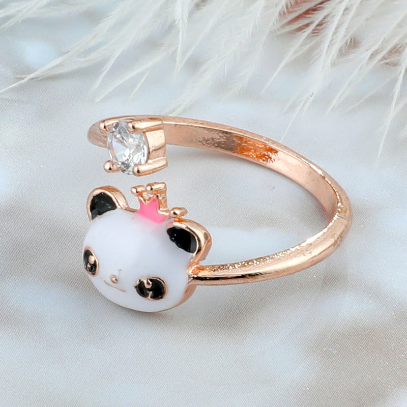 Panda Spinning Creative Opening Adjustable Index Finger Ring