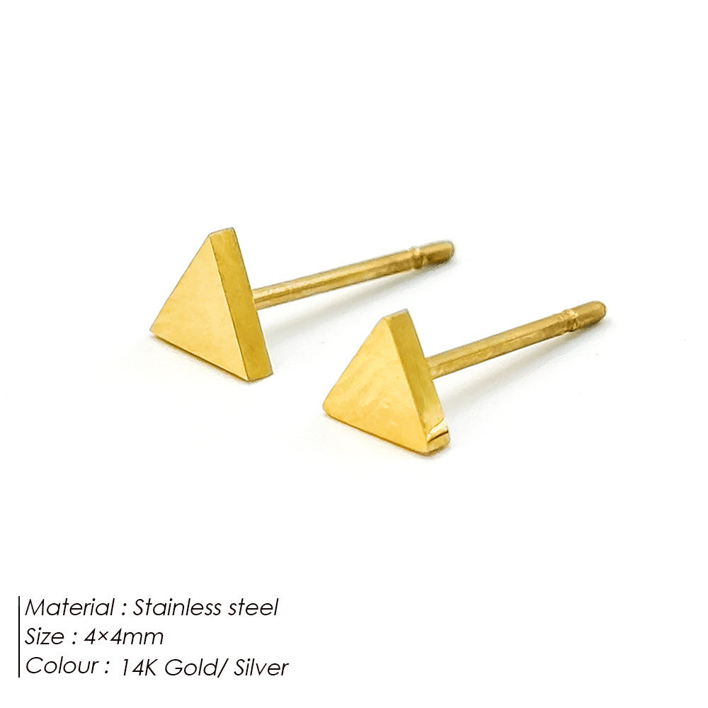 Women's Stainless Steel Electroplated Gold Fashion Ear Stud Earrings