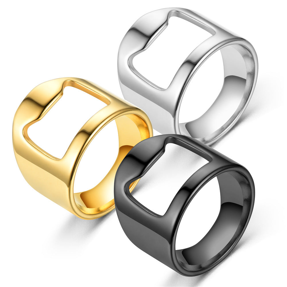 Men's Stainless Steel Bottle Opener Creative Ring
