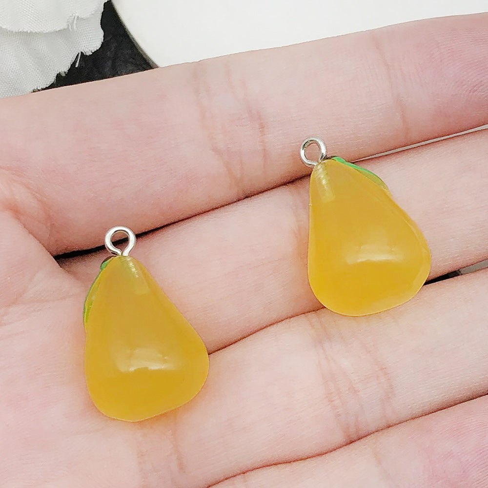 Fruit Apple Banana Orange Strawberry Resin Pendants
