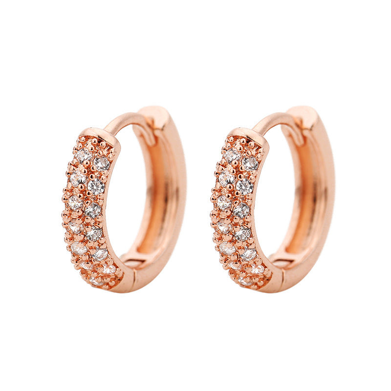 Copper Micro Inlay Full Diamond Mini Ear Buckle
