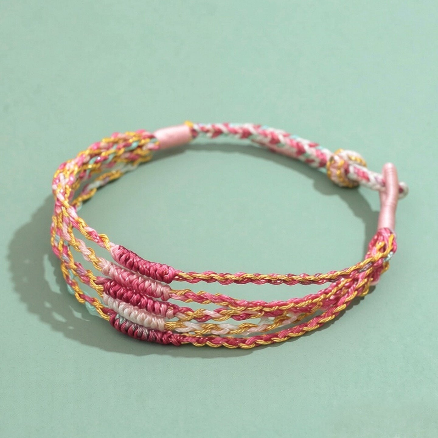 Festival Colorful Rope Carrying Strap Handmade Woven Bracelet