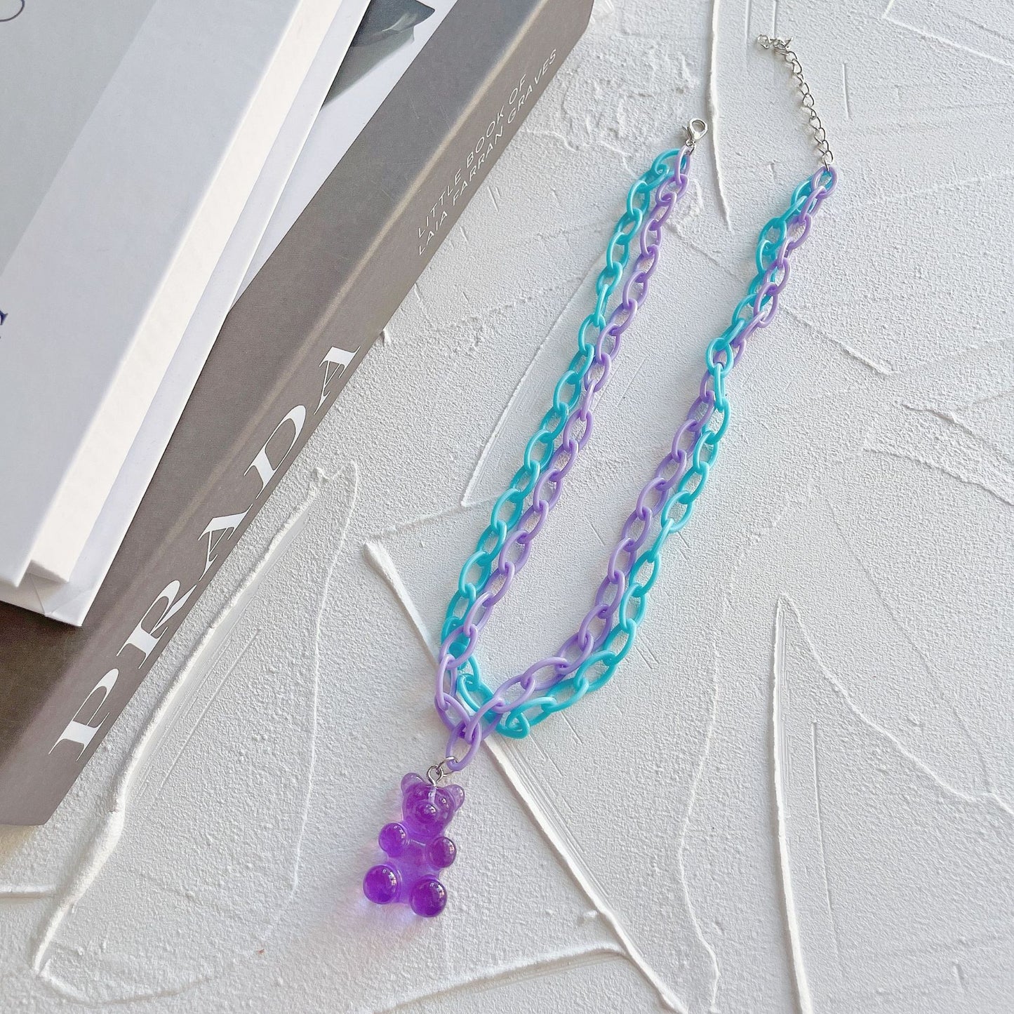 Cartoon Colorful Bear Soft Candy Color Necklaces