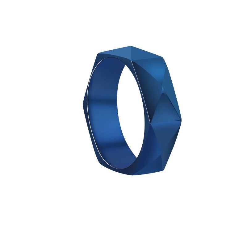 Women's & Men's Fashion Diamond-shaped Cut Personalized Stainless Steel Ring