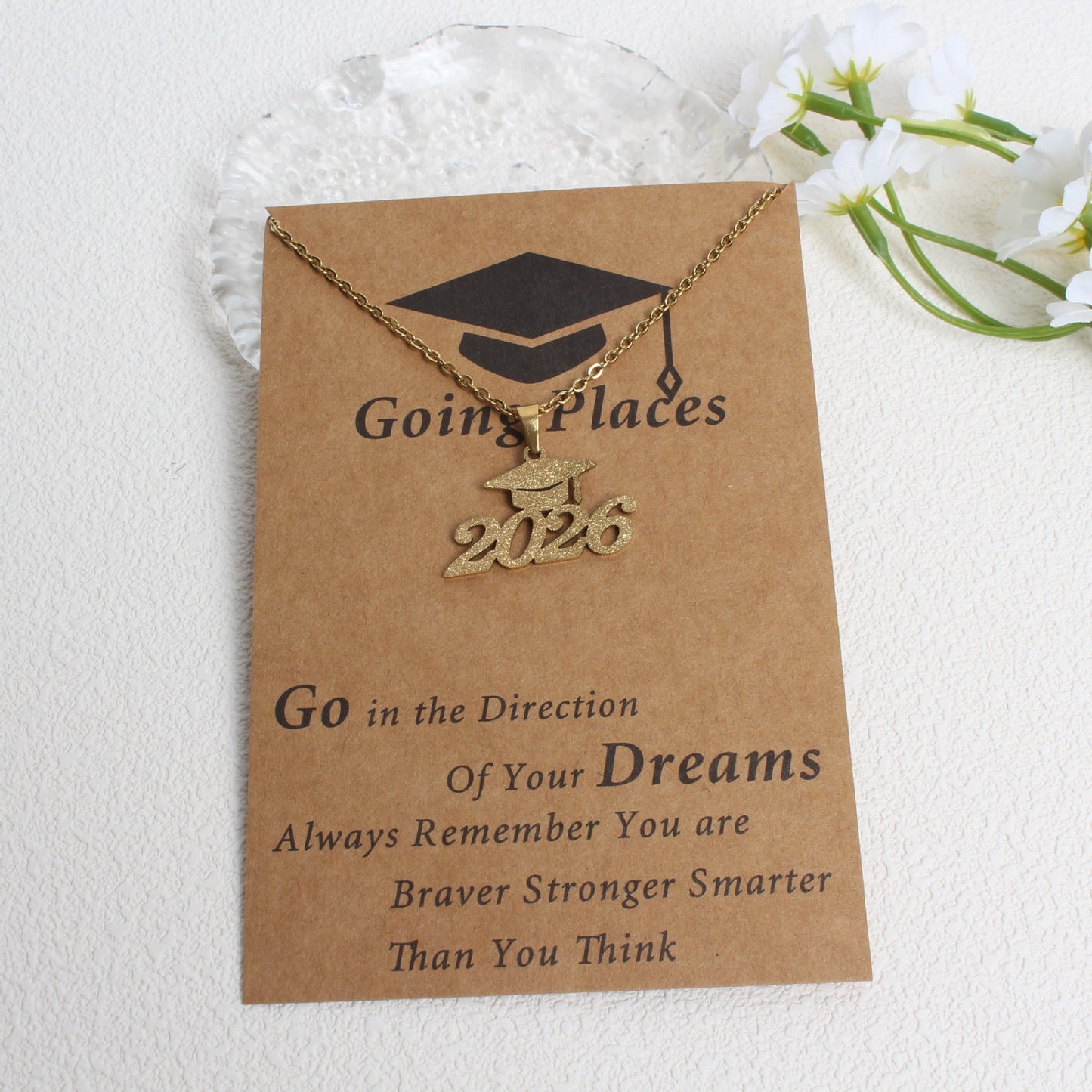 Creative Graduation Commemorative Gift Stainless Steel Frosted Dr. Jin Necklace