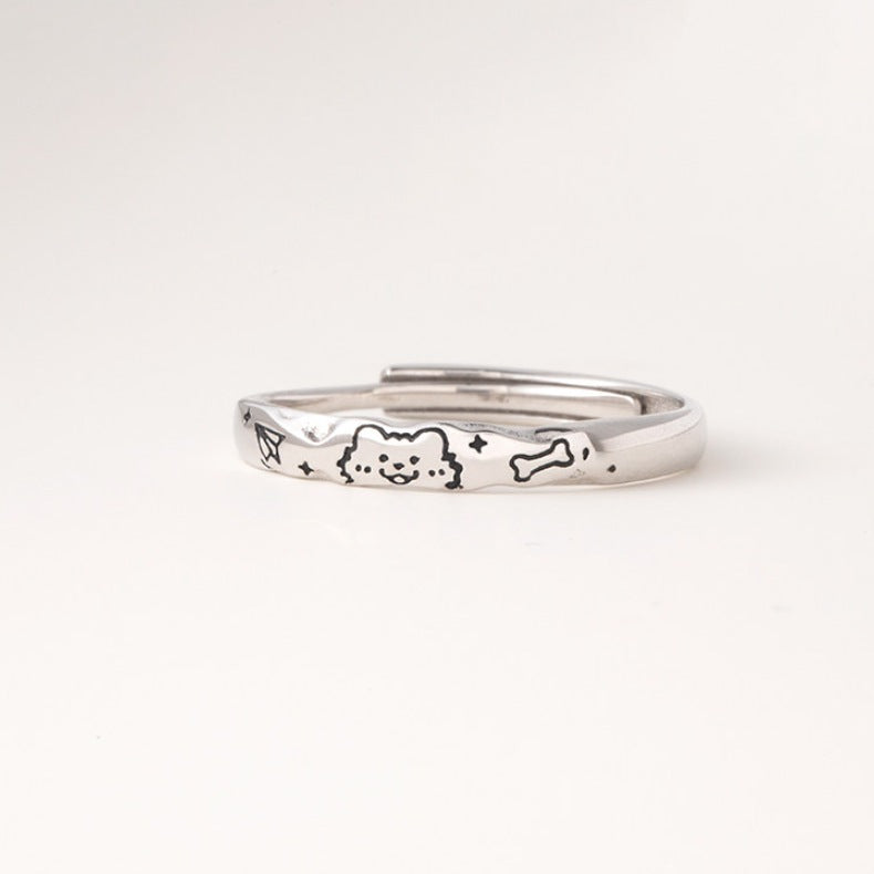Kitten Puppy Exquisite Childlike Female Simple Fashion Temperament Open Fresh Rings