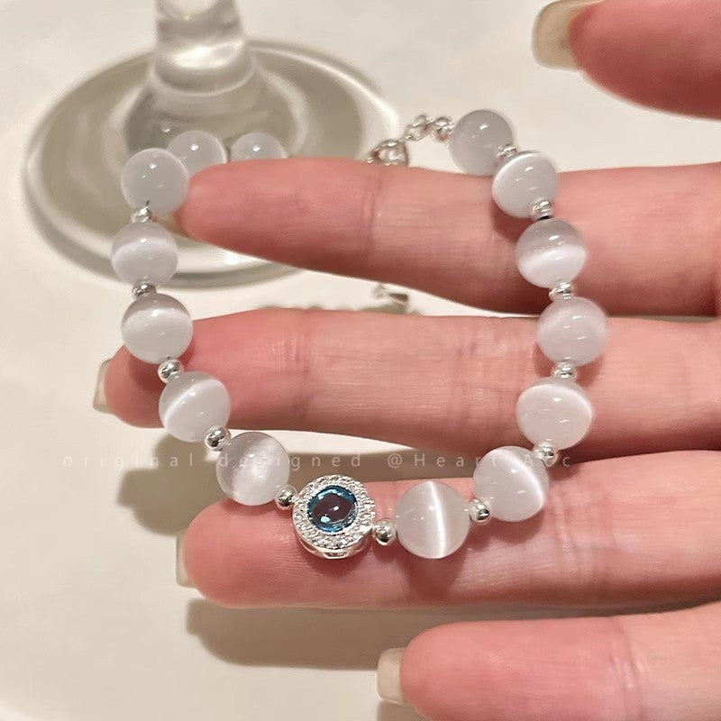 Women's High-grade Pearl Chinese Ancient Style Obsidian Beaded Bracelet