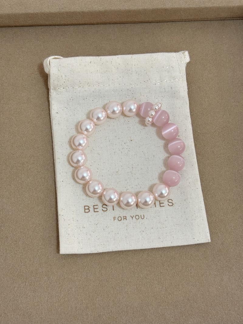 Eye Crystal Stitching Manta Rose Pearl Female Sweet Elegance Bracelet
