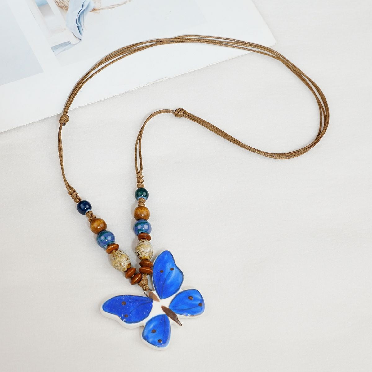 Style Personalized Trendy Ceramic Geometric Colorful Fish Long High-grade Necklace