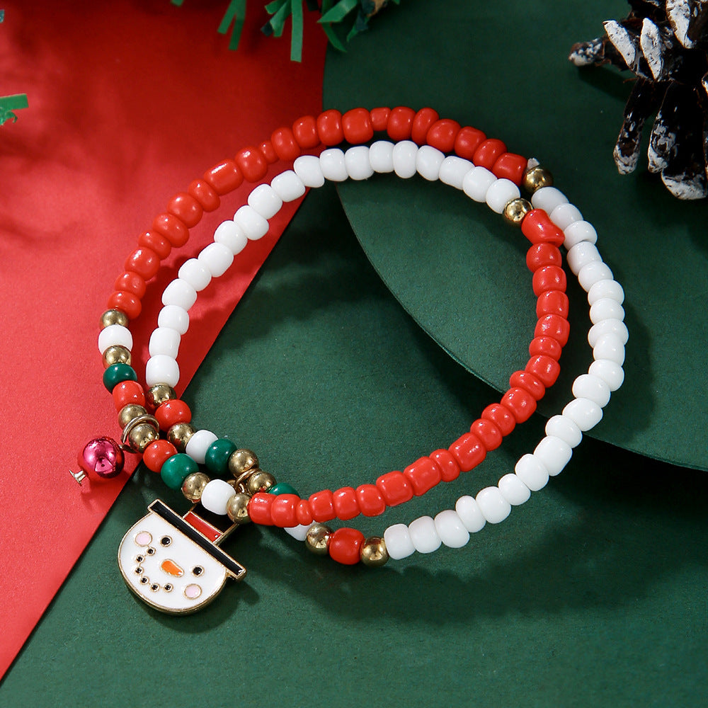 Christmas Carrying Strap Micro Glass Bead Bracelets