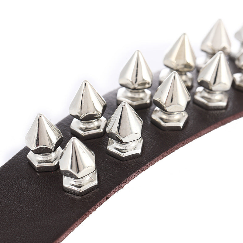 Rock Pointed Rivet Exaggerated Personalized Double Bracelets